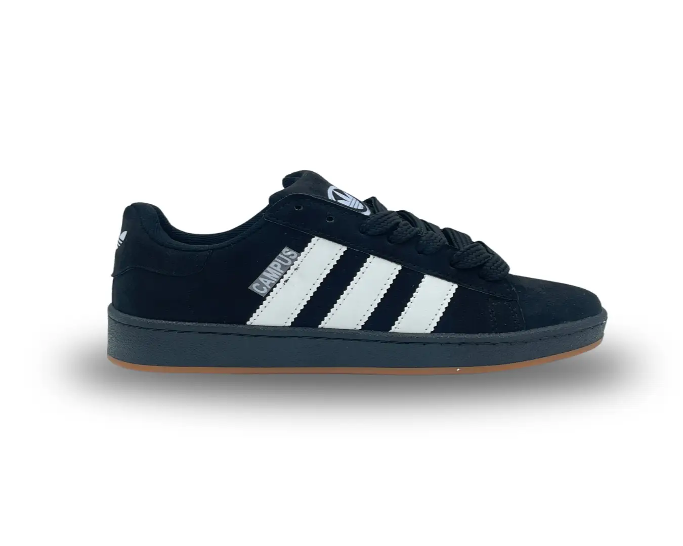 Adidas Campus sneakers for women, black, all white stripes, code 04202047 کتونی کامپوس آدیداس زنانه مشکی تمام خط سفید کد 04202047
