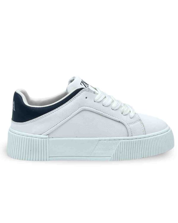 کتونی زارا 1501 مردانه سفید تمام پشت مشکی کد 04401230